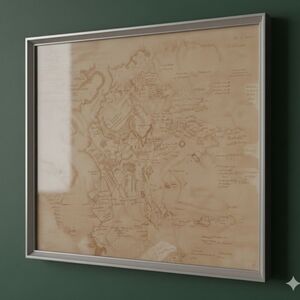 Rare Vintage Framed 1897 Beverly MA Colonial Map - Ryal Side History 20.5x18